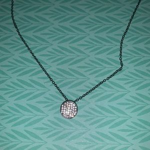 Black Sparkly Pendant Necklace